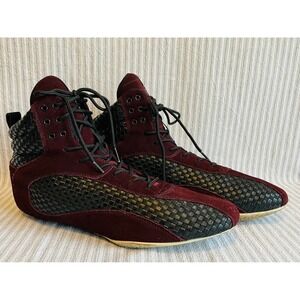 Ryderwear D-Mak Mens Lifting Shoes Burgundy High Top Gym sneakers Size 14